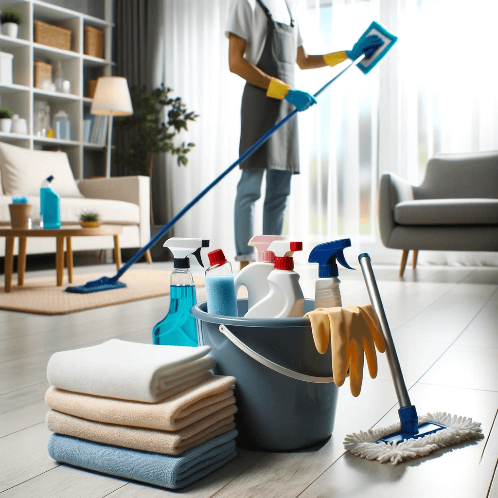 Thorough cleaning service in action, leaving a spotless and inviting space